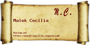 Malek Cecília névjegykártya